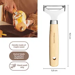 Овочечистка Fiskars Folken Y-подібна з плаваючим лезом (1075682) - мініатюра 2
