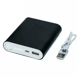 Повербанк 10400 mAh, чорний, зовнішній акумулятор для телефону
