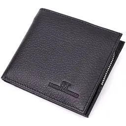 Гаманець середнього розміру з оригінальною монетницею ST Leather 22458 чорний