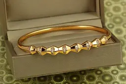 Браслет бенгл Xuping Jewelry гармошка 60 мм на руку від 17 до 19 см золотистий