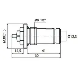 Клапан OUTER під термоголовку М30x1,5 панельного радіатора KALDE 1/2″ЗР ECO5029 (на трубу) - мініатюра 6