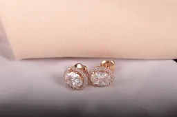 Сережки гвоздики з червоного золота S-0089 - мініатюра 5