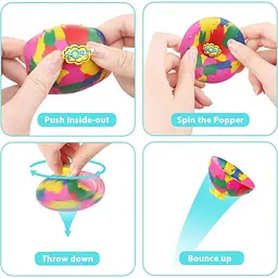 Іграшка-антистрес UFT Drop & Pops Ball Hip Hop Bouncing Ball попригун поппер літаючий - мініатюра 2