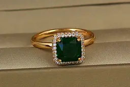 Кільце Xuping Jewelry Піраміда із зеленим каменем р 20 золотисте