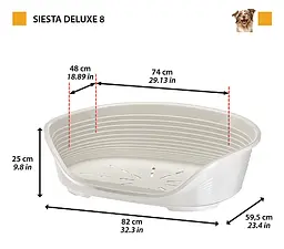 Пластиковий лежак для собак та котів Ferplast Siesta Deluxe 8 фіолетовий 82х59.5х25 см 70208923 - мініатюра 2