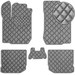 Килимки в салон Екошкіра для Volkswagen Golf IV 1997-2003 Сірі 5 шт (Rombus)