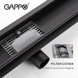 Душовий канал Gappo G87007-36 70x700 мм нержавіюча сталь чорний - мініатюра 2
