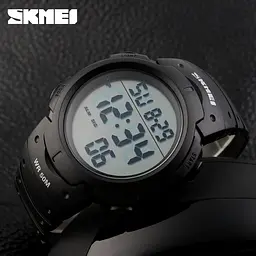 Чоловічий наручний годинник 1068 All Black Skmei acs0030866 - мініатюра 4