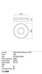 Стельовий світильник Redo MAYA PL LED RD 36W 3000K WH (5.1.2) 01-2001 - мініатюра 3