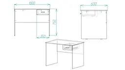 Стіл комп'ютерний Бад Ferrum-decor 750x1000x600 ДСП Бетон 16 мм (FRD-104751) - мініатюра 4