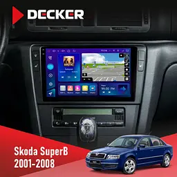 Штатна магнітола Skoda SuperB 2001-2008 Decker D9-009 4x64, DSP, 4G, 2k Decker (НФ-00009261)