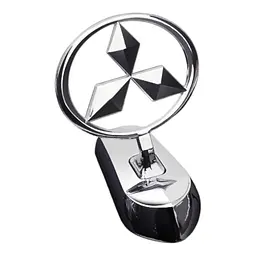 Емблема приціл Mitsubishi метал Хром 85х38х68 мм на скотчі (Завод)