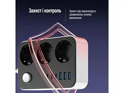 Мережевий фільтр-подовжувач ColorWay 2 м Black (CW-CHE36PDB) - мініатюра 7