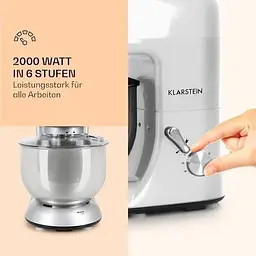 Кухонний комбайн Klarstein Lucia 3 в 1 2000 Вт сірий (10006255)  - мініатюра 5