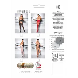 Еротичні колготки Tiopen 006 beige (30 den) - Passion з вирізом імітація трусиків 1/2 - мініатюра 3