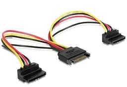 Перехідник живлення SATA (M) - 2 x SATA (F), 15 см, Cablexpert (CC-SATAM2F-02)