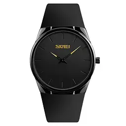 Наручний класичний годинник Skmei 1601S Чорний з чорним - мініатюра 2