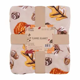 Плед Ardesto Autumn Flannel 160х200 см листопад білий (ART0148PB)