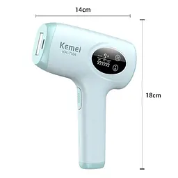 Фотоепілятор Kemei KM-7104 білий • IPL-епілятор для домашнього видалення волосся на обличчі, ногах, руках, тілі та зоні бікіні - мініатюра 3