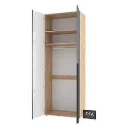 Шафа для одягу з однією штангою С-8.1 Дуб крафт/Асфальт Idea - мініатюра 4