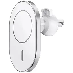 Холдер Wiwu CH-306 з MagSafe Magnetic Attached Wireless Charger Car mount Сріблястий