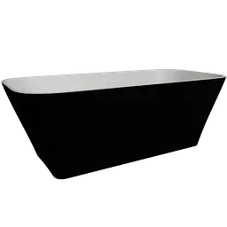 Ванна окремостояча матова Amidicon Atlant 160x75 чорна з литого каменю ATLANT_160_BLACK_MAT, Чорний матовий - мініатюра 8