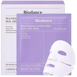 Омолоджувальна маска з ікрою та PDRN Biodance Rejuvenating Caviar PDRN Real Deep Mask 4 шт.