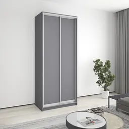 Шафа-купе дводверна MebelStar Стандарт AL 2ДСП 100x45x240 см Антрацит (MBS-3546)