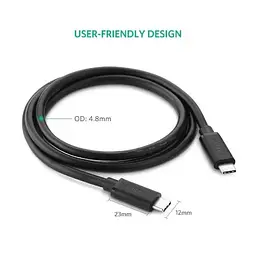 Кабель Ugreen US286 Type-C - Type-C 3A Cable 2 м Black (10306) - мініатюра 8