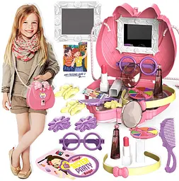 Дитячий косметичний набір Kids Pretend Toy Bag сумка для макіяжу з дзеркалом ∙ Ігровий набір Kids Pretend Toy Bag для дівчат - мініатюра 2