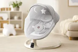 Колиска-качалка дитяча / Колисковий центр-шезлонг 3 в 1 M06 з Bluetooth, музикою та пультом управління