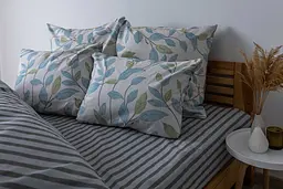 Комплект постільної білизни ТЕП Soft dreams Spring Basil євро сірий з синім (2-03859_25845) - мініатюра 6