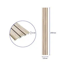 Рейка декоративна Wall Sticker PS 2900х120х12 мм Білий дуб SW-00001741 - мініатюра 3