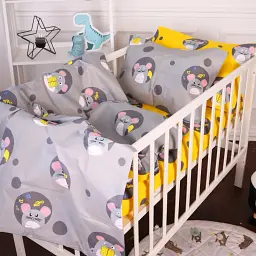 Комплект постельного белья MirSon Бязь 20-0029 Funny mice 160x220 см серо-желтый (2200010267198)
