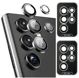 Захисне скло на камеру DK для Samsung Galaxy S22 Ultra 5G S908 Metal Eagle Eye 015709 black 2 шт. - мініатюра 2