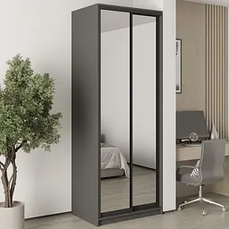 Шафа-купе дводверна MebelStar Стандарт BG 2 Дзеркала 90x60x240 см Антрацит (MBS-10362)