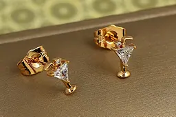 Сережки гвоздики Xuping Jewelry Мартіні 9 мм золотисті - мініатюра 2