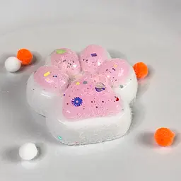 Сквіш антістрес UFT Squish Cat Paw Fluffy 8 Пухнаста лапка White / Pink - мініатюра 2