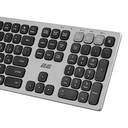 Клавіатура ножицьна бездротова 2E KS-270 Grey-Black, 109key, WL/BT, EN/UK - мініатюра 7