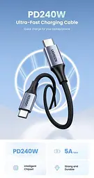 Кабель PD3.1 USB-C 240W UGREEN US535 Type-C для Type-C для швидкого заряджання ноутбука, планшета, телефону 5А 48V - мініатюра 2