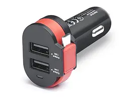 Автомобільний зарядний пристрій REAL-EL CA-35 + кабель microUSB Black (EL123160012) - мініатюра 4