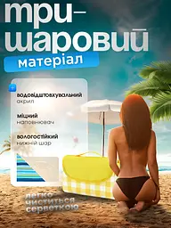 Водостійкий універсальний килимок для пляжу і пікніка, зі збільшеною підстилкою 200x200 см, Жовтий у клітинку (1659146542) - мініатюра 6