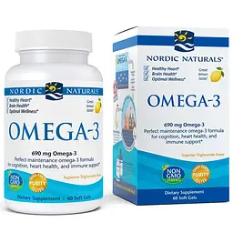 Жирні кислоти Omega-3, 60 капсул Nordic Naturals fit0013067 - мініатюра 1