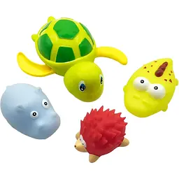 Набір іграшок для купання Bibi Toys Сачок жираф та 4 тваринки (760790BT) - мініатюра 3