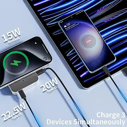 Портативний зарядний пристрій Mag-safe Wireless 10000 mAh швидка зарядка Magnetic Slim USB C 22.5W - мініатюра 7