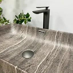 Умивальник VBI Arabba M dark stone matt накладний VBI-013503, Коричневий - мініатюра 5