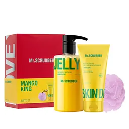 Подарунковий набір / Gift set (гель для душу +мочалка +крем-гель) Mr.SCRUBBER Mango King