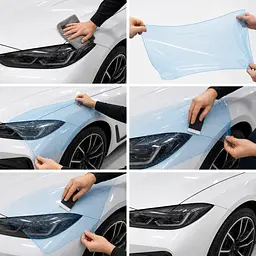 Антигравійна захисна бронеплівка за лекалами для BMW i4 G26 2021- передня частина авто (капот бампер фари крила) - мініатюра 2