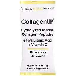 Морський гідролізований Колаген + Гіалуронова кислота + Вітамін C California Gold Nutrition 10 шт x 5 г - мініатюра 3