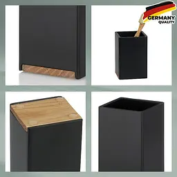 Стакан для зубних щіток KELA Cube чорний 7х7х11 см (23687) - мініатюра 3